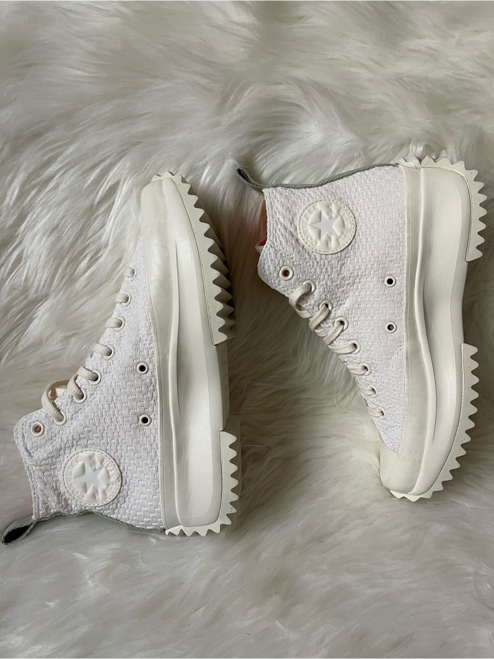 Converse Run Star Hike Knit High Top Platform Sneakers White Women’s Size 9 NWOT